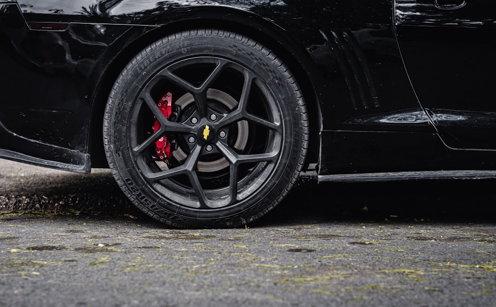 black car with black wheel