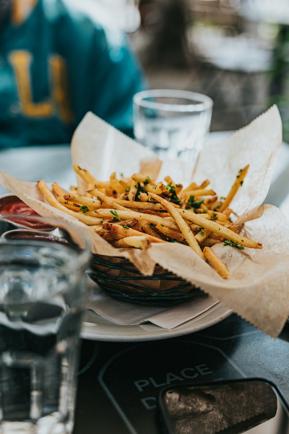 french fries on white tissue paper