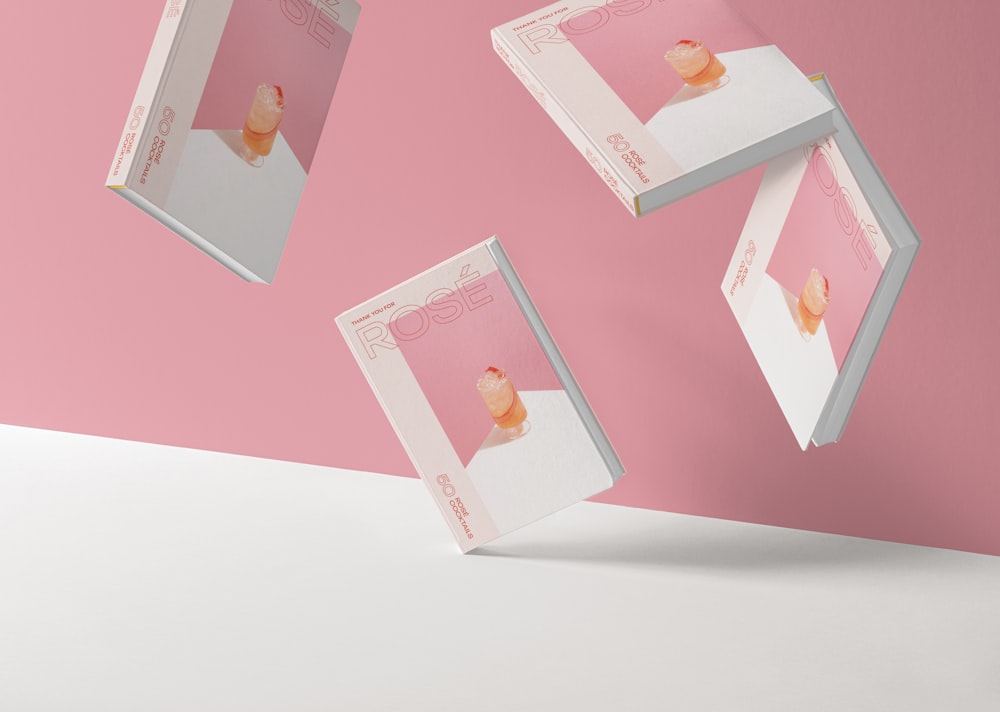 pink and white photo frame