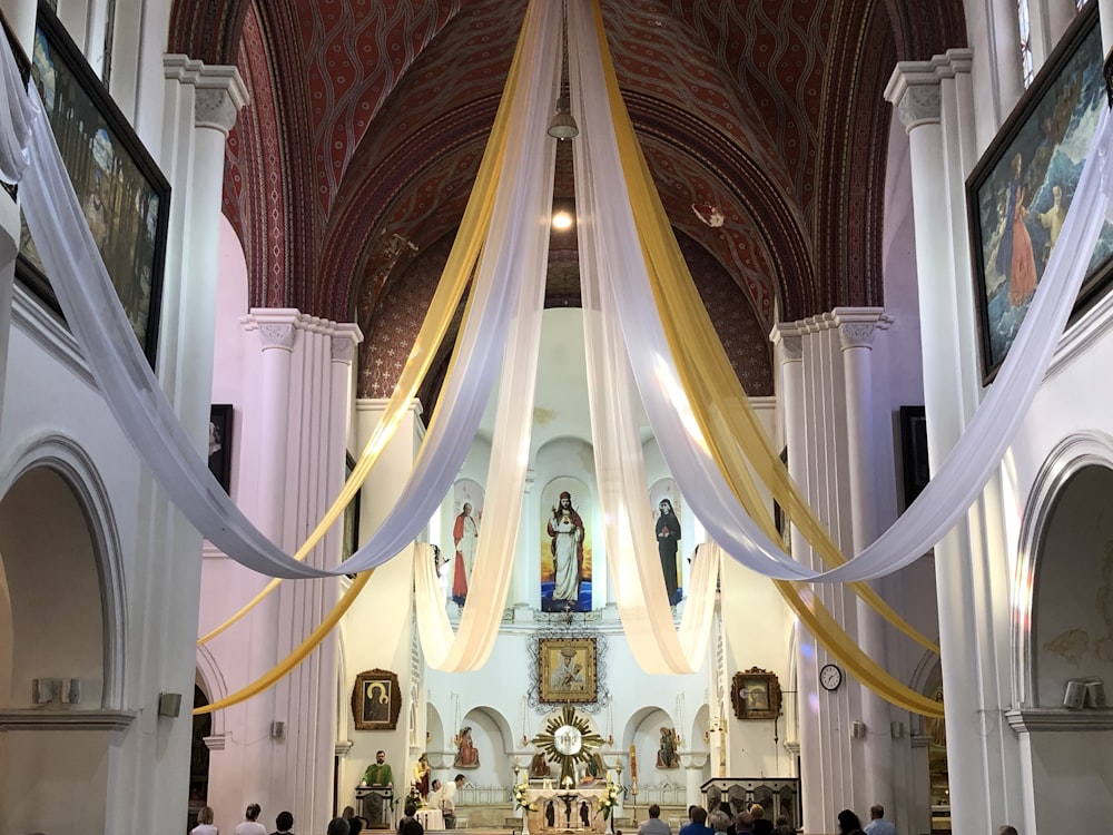 white and brown cathedral interior