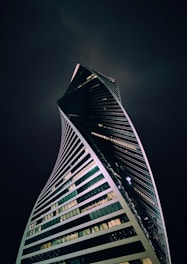grayscale photo of high rise building