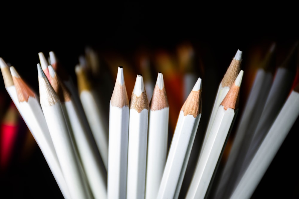 white and brown coloring pencils