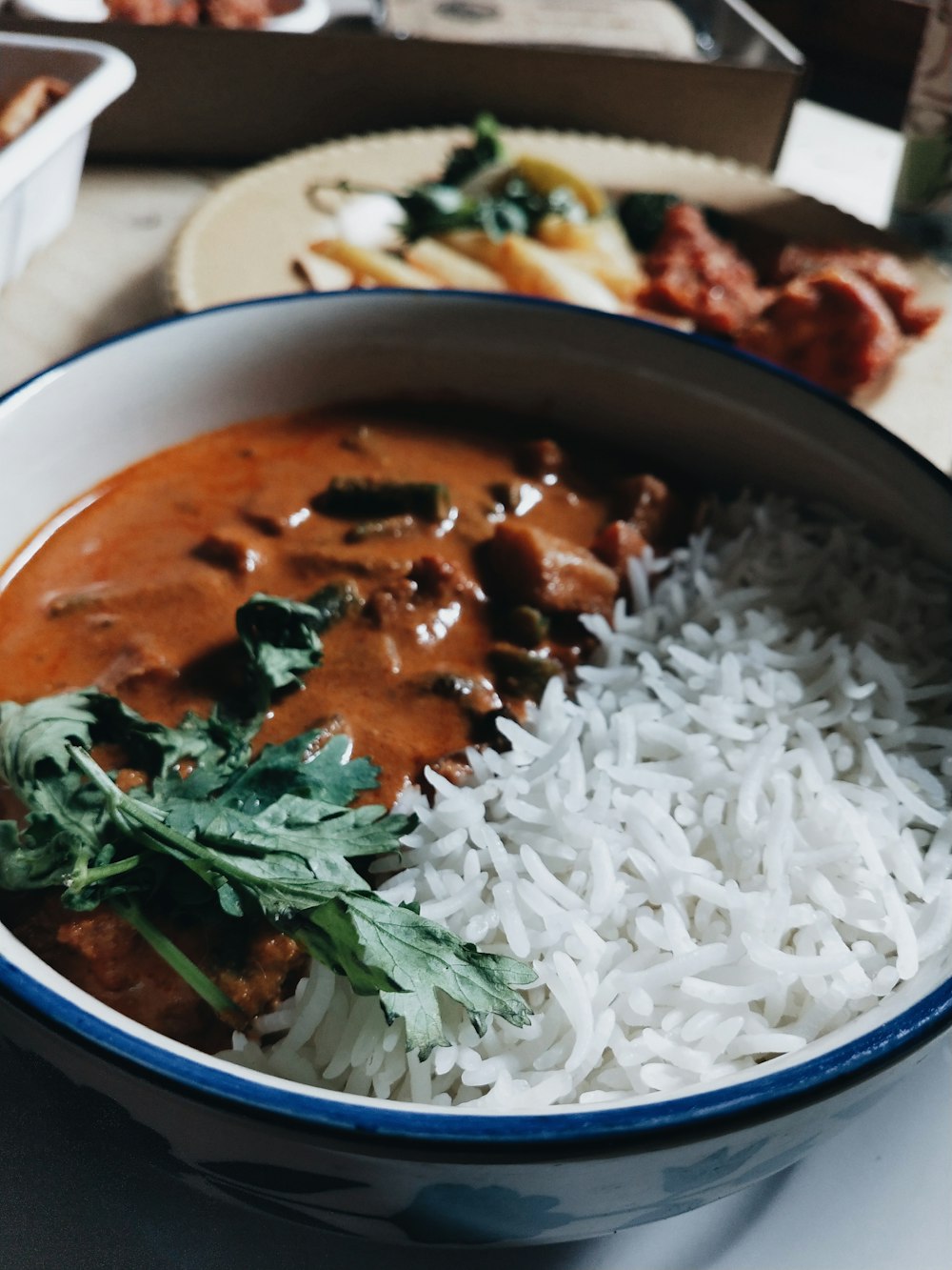 rice on white ceramic bowl