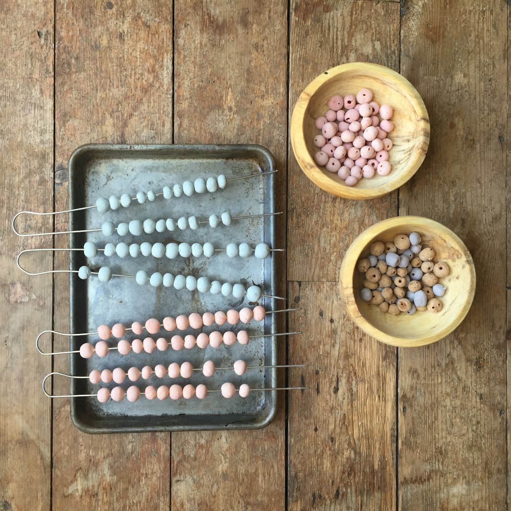 black and brown ceramic tray on brown wooden table