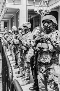 Professional security personnel providing armed protection services.