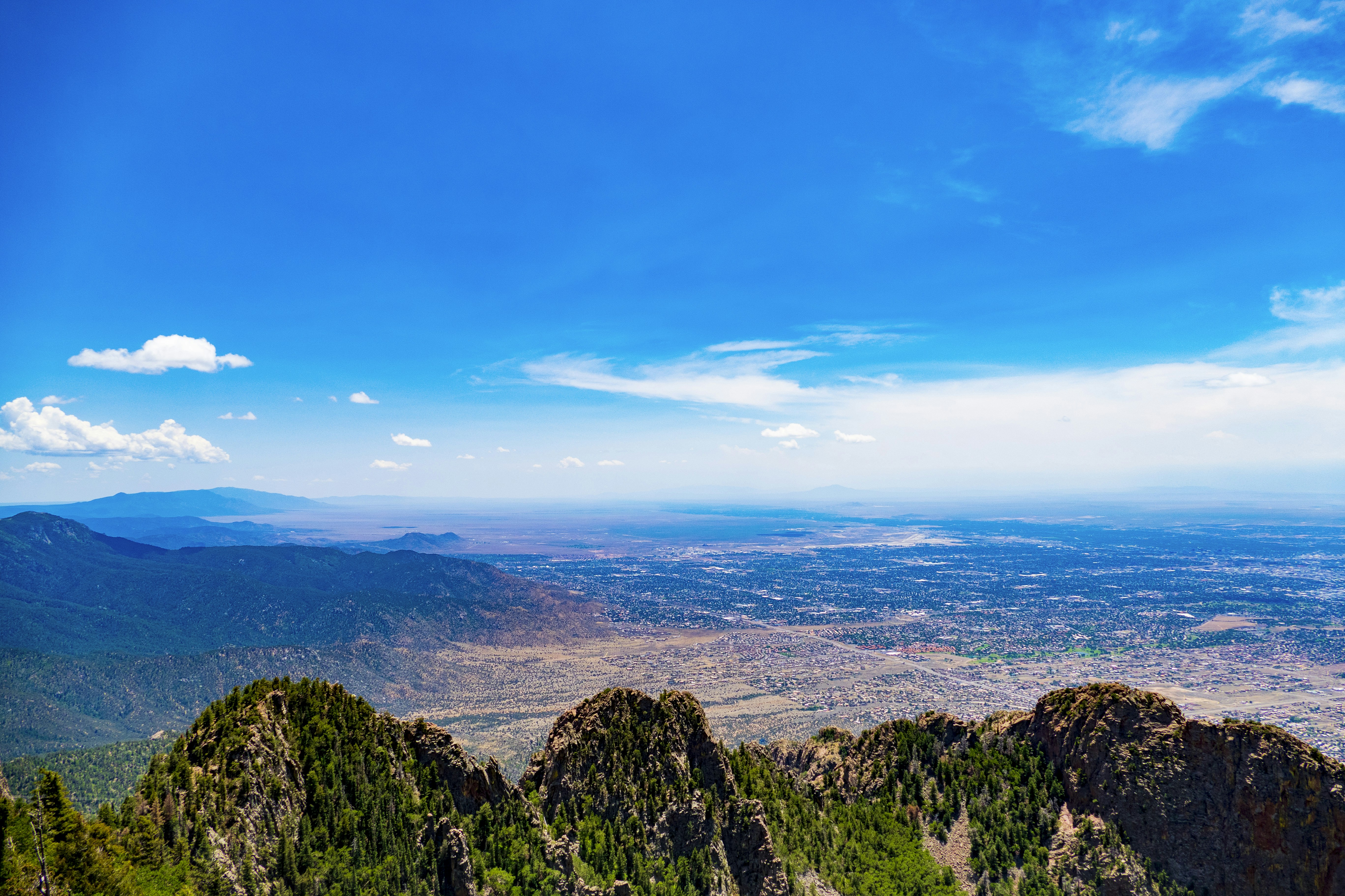 green trees on mountain under blue sky during daytime new mexico teams background