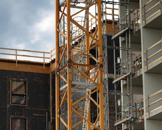 yellow and gray metal tower