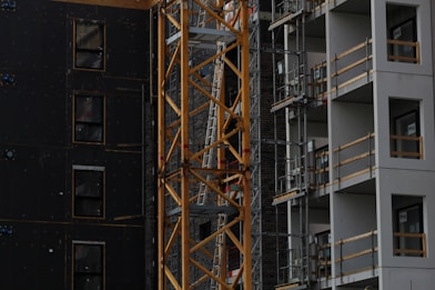 yellow and red metal ladder