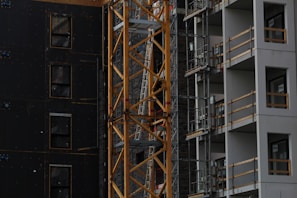 yellow and red metal ladder