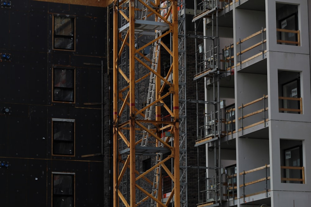 yellow and red metal ladder