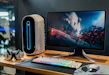 Vibrant gaming controllers and headsets arranged on a stylish desk