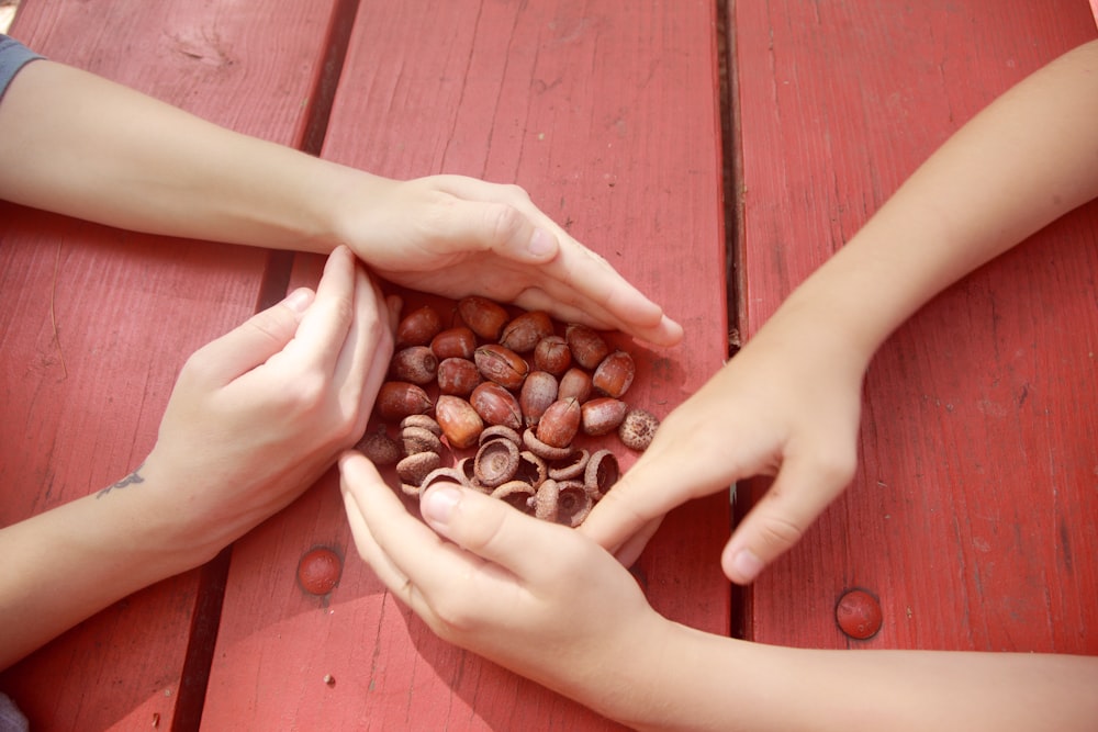 person holding brown coffee beans