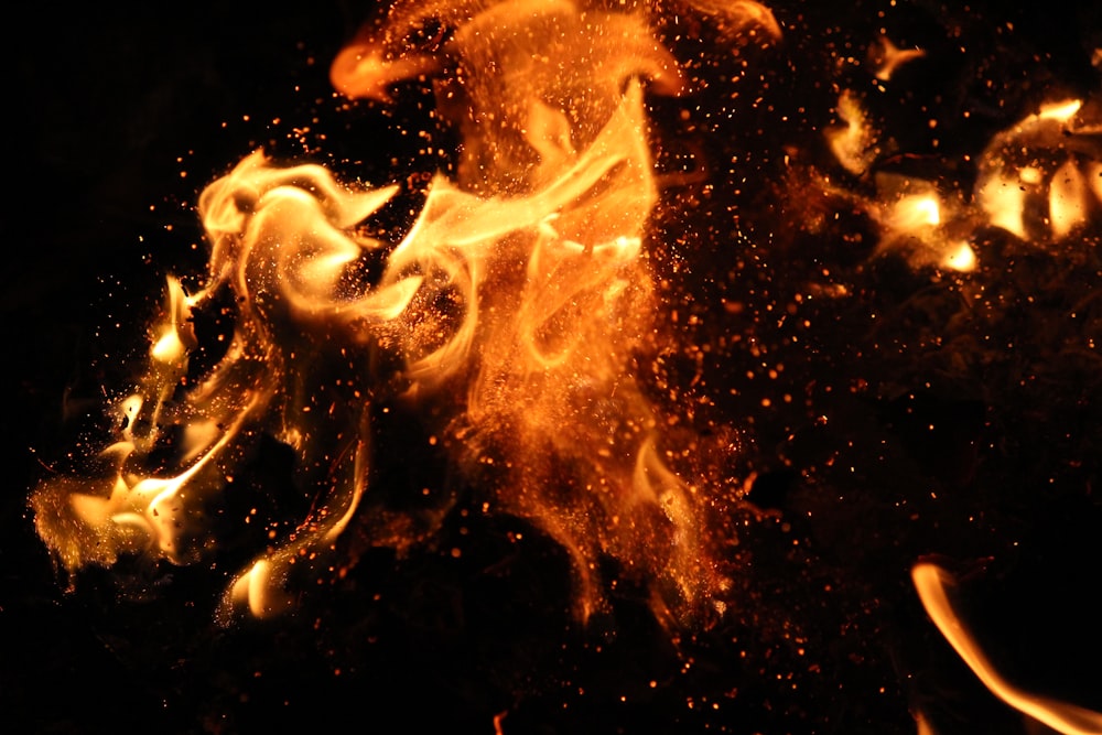 yellow and red fire digital wallpaper