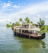 brown wooden boat on body of water during daytime