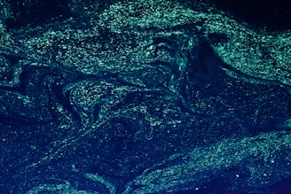 blue and white abstract painting