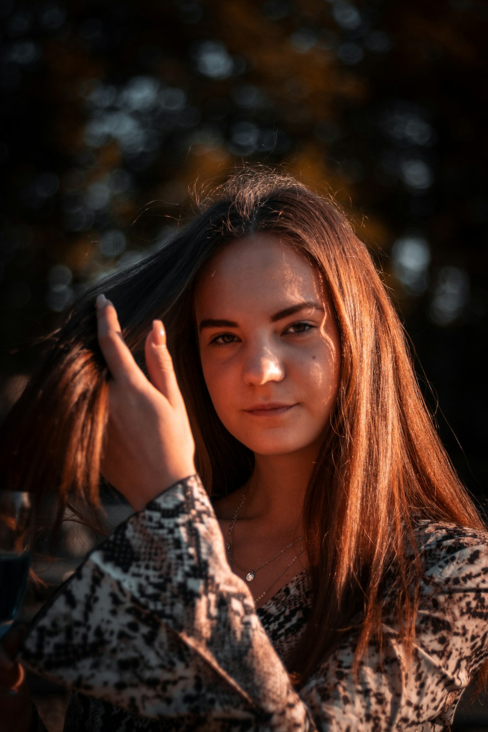 woman in black and white shirt