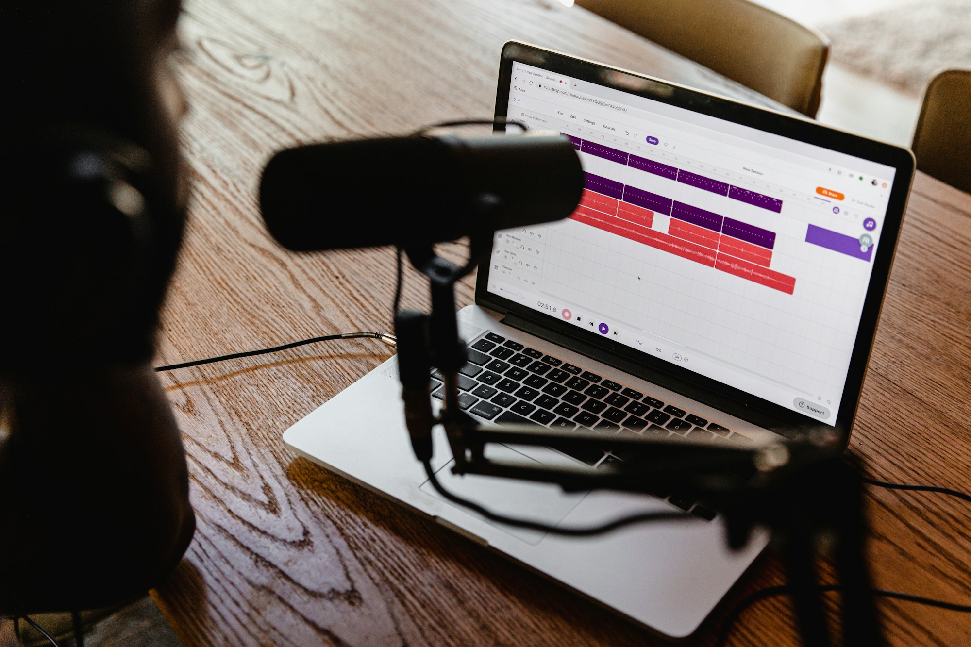 Podcast being recorded on a laptop screen