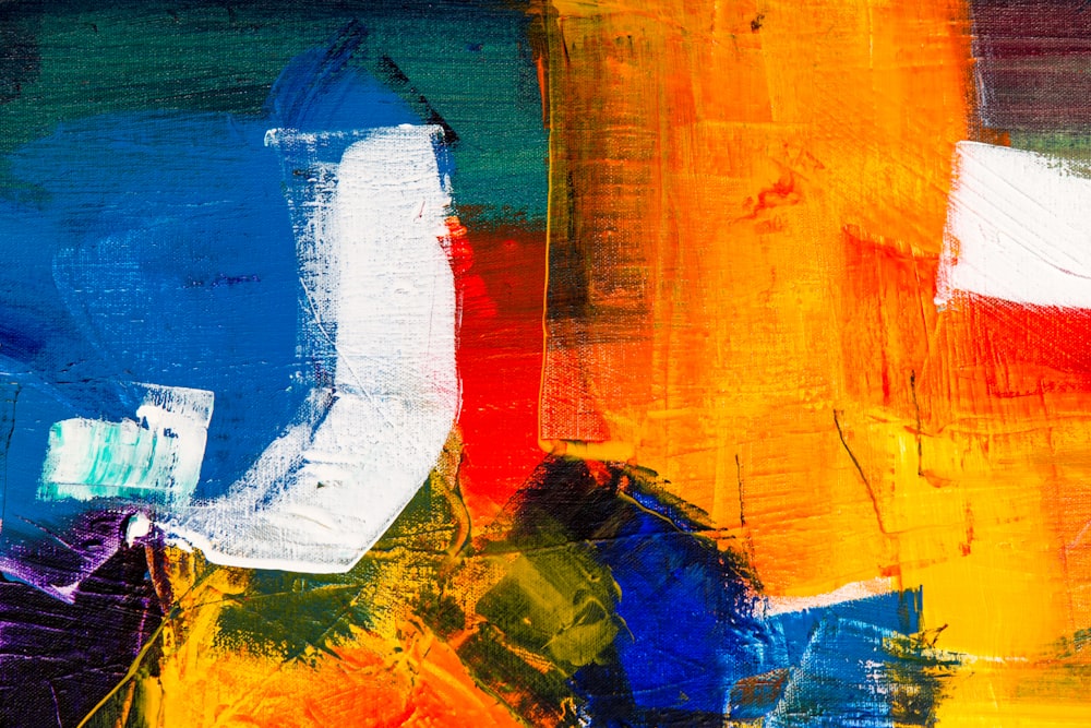 Blue yellow and red abstract painting photo – Free Modern art Image on  Unsplash