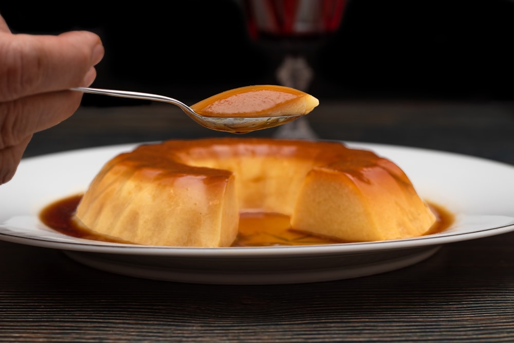 bread on white ceramic plate