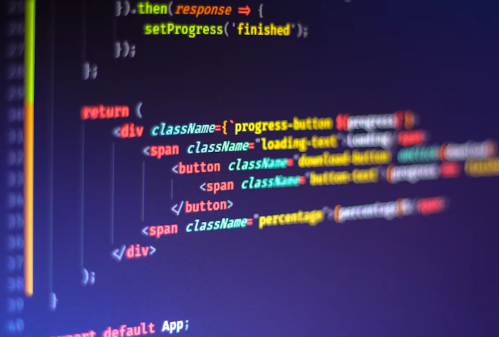Code on a dark terminal