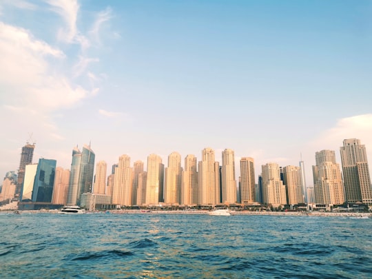 city skyline across body of water during daytime in Palm Jebel Ali - Dubai - United Arab Emirates United Arab Emirates