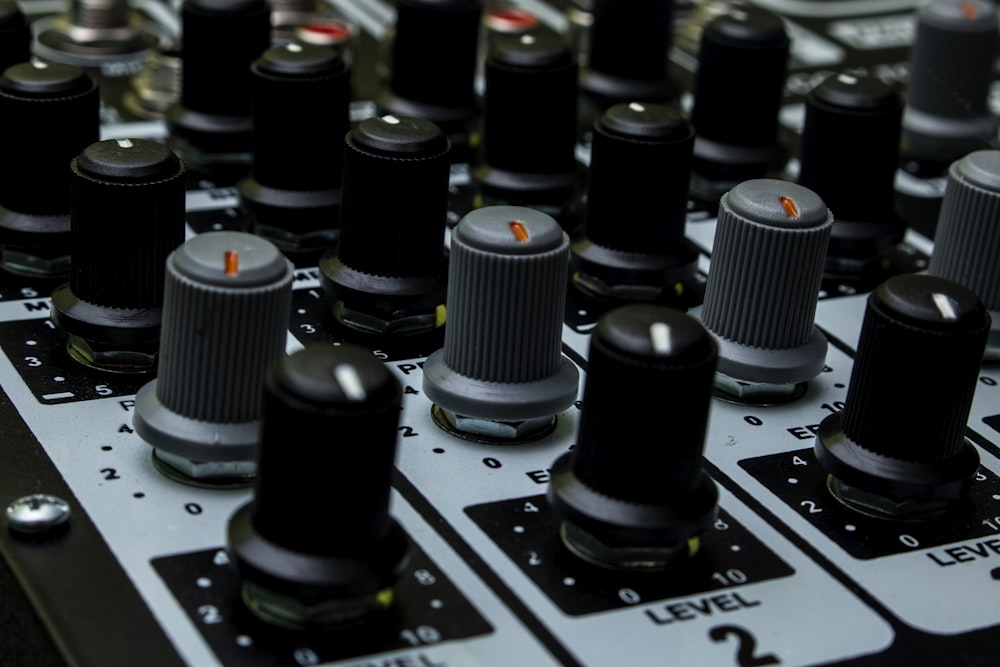 black and white audio mixer