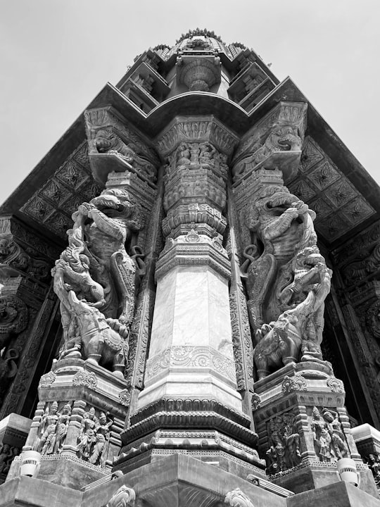 low angle photography of concrete building in Baron Empain Palace Egypt