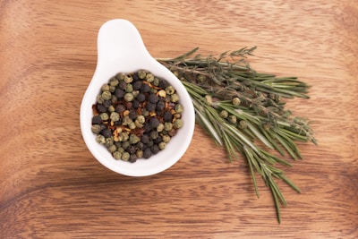 spices on a table, in a bowl