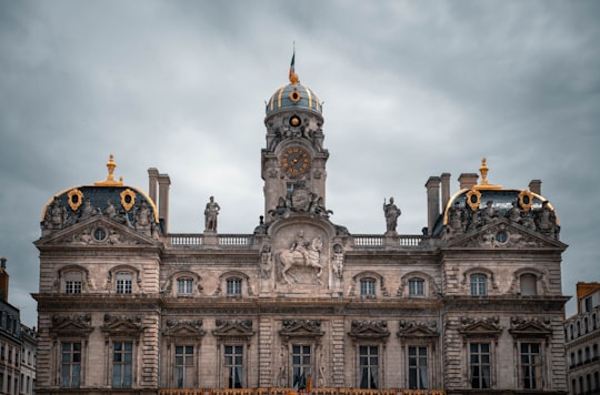 brown and black concrete building under white clouds during daytime in Bartholdi Fountain France