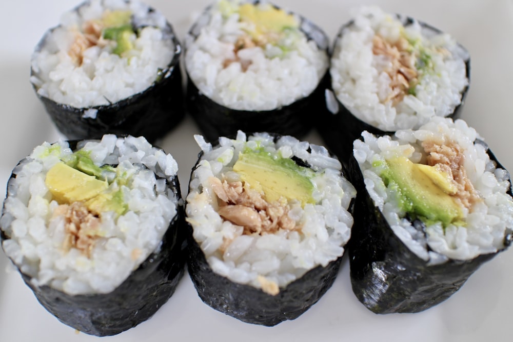 sushi on white ceramic plate