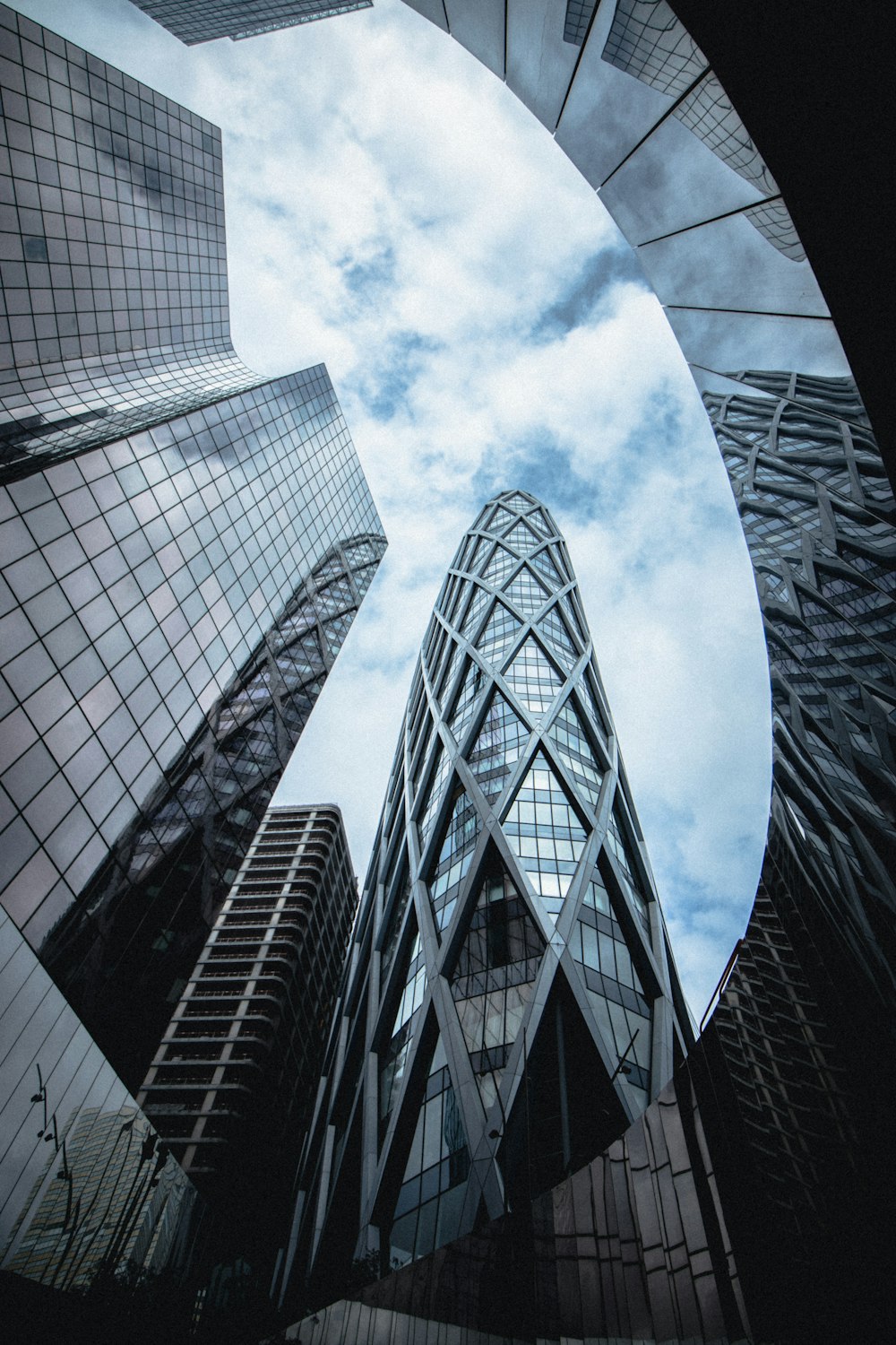 low angle photography of high rise building