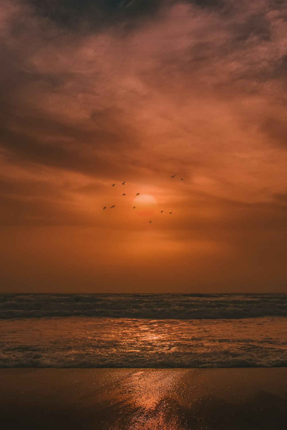 body of water under cloudy sky during sunset