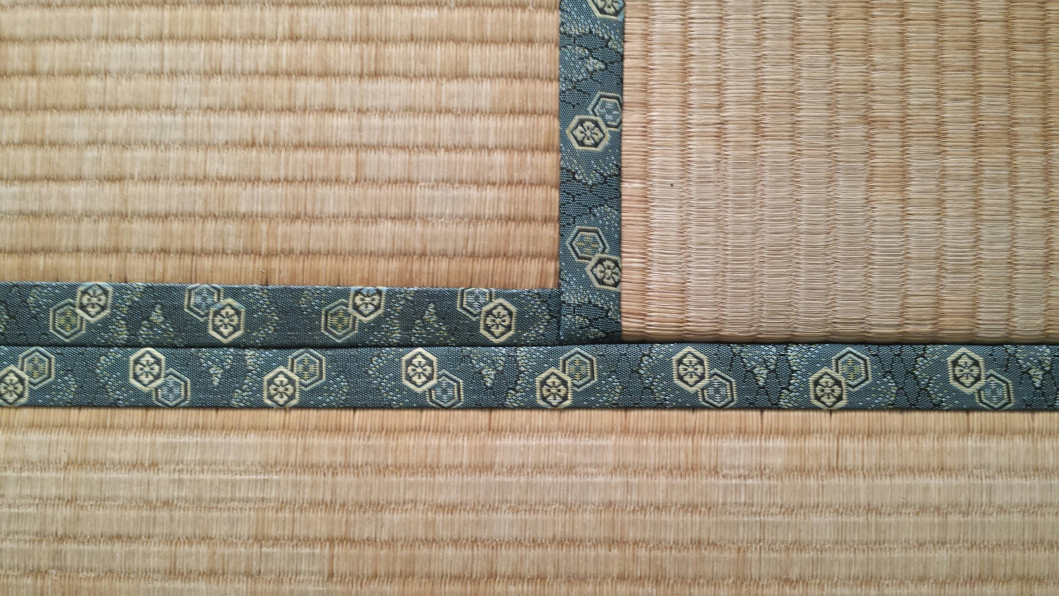 green and brown floral textile