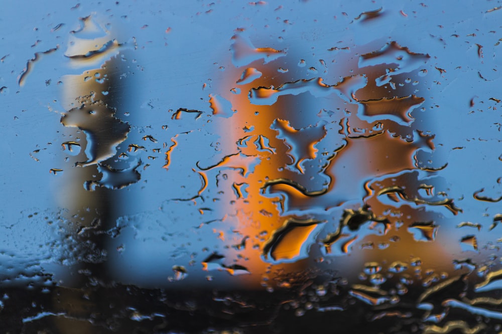 water droplets on glass panel