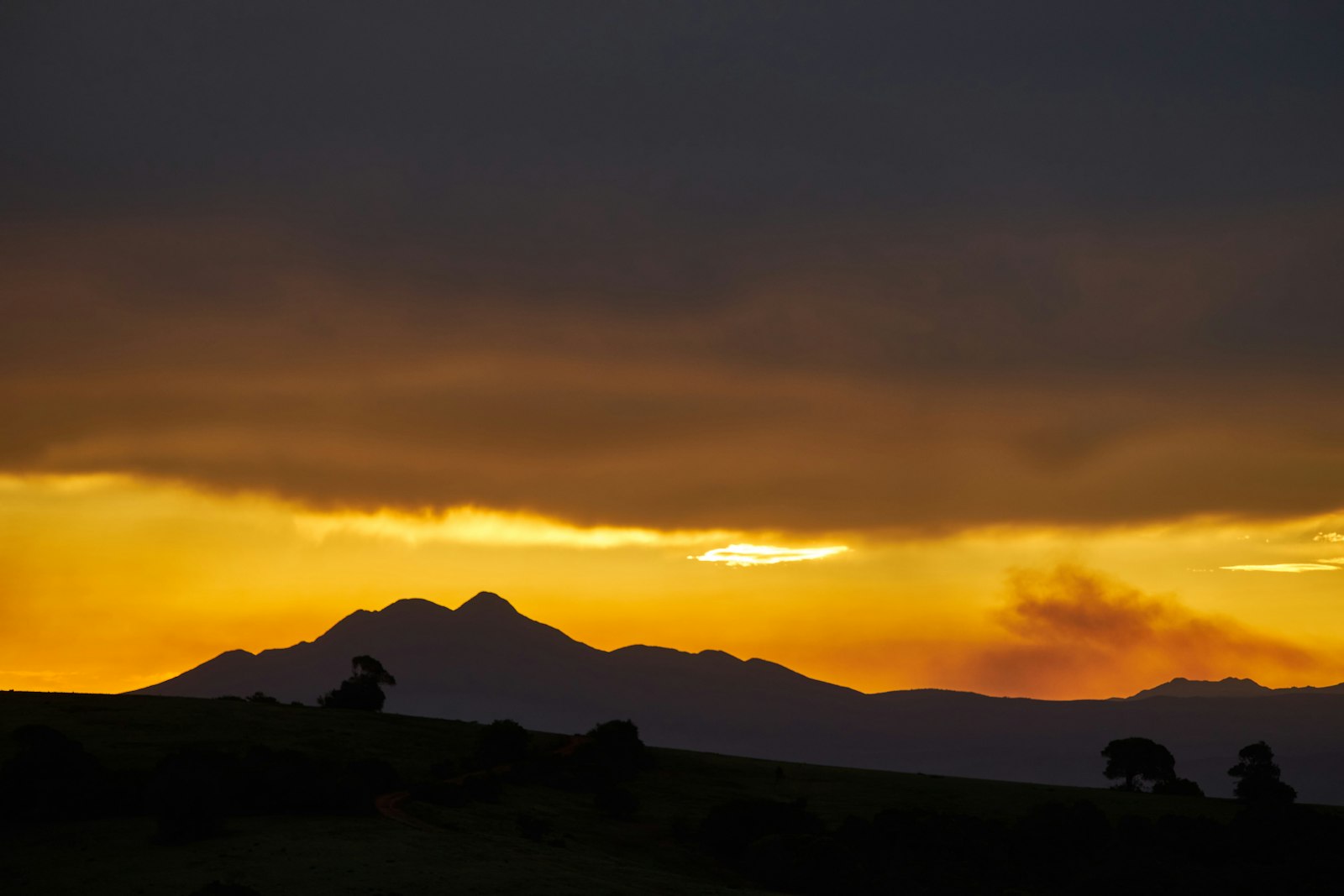 Sony a7 II + Sony FE 70-300mm F4.5-5.6 G OSS sample photo. Silhouette of mountain during photography