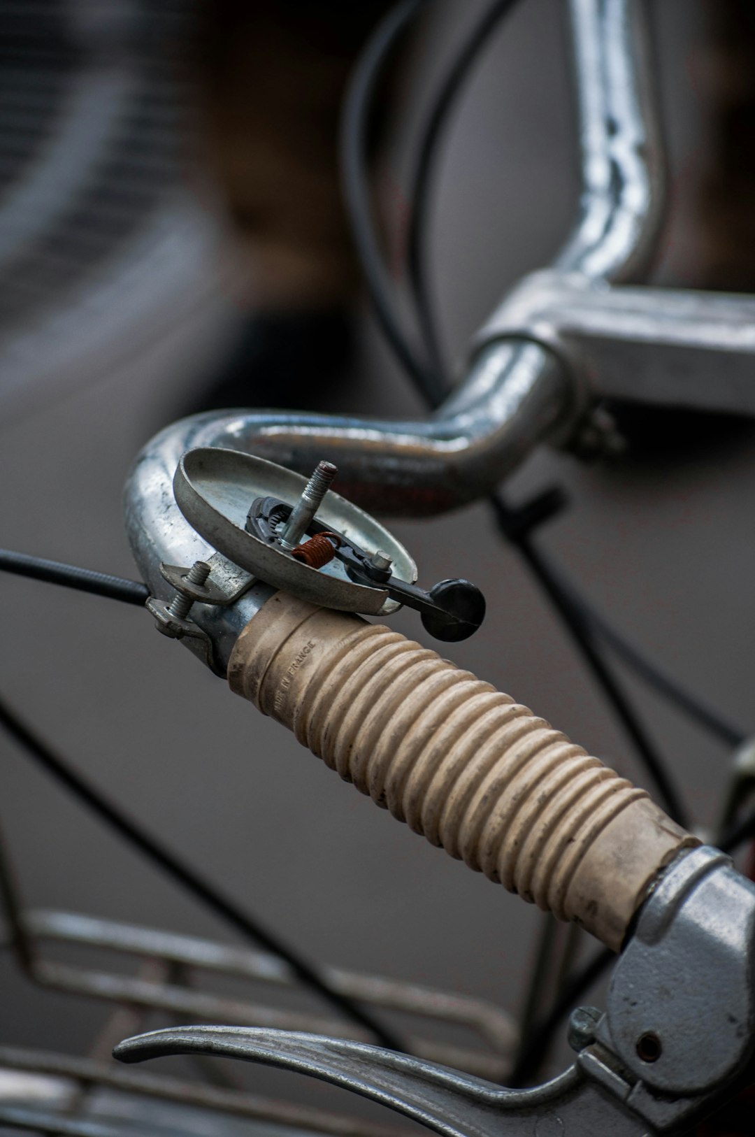 grey bicycle wheel in close up photography