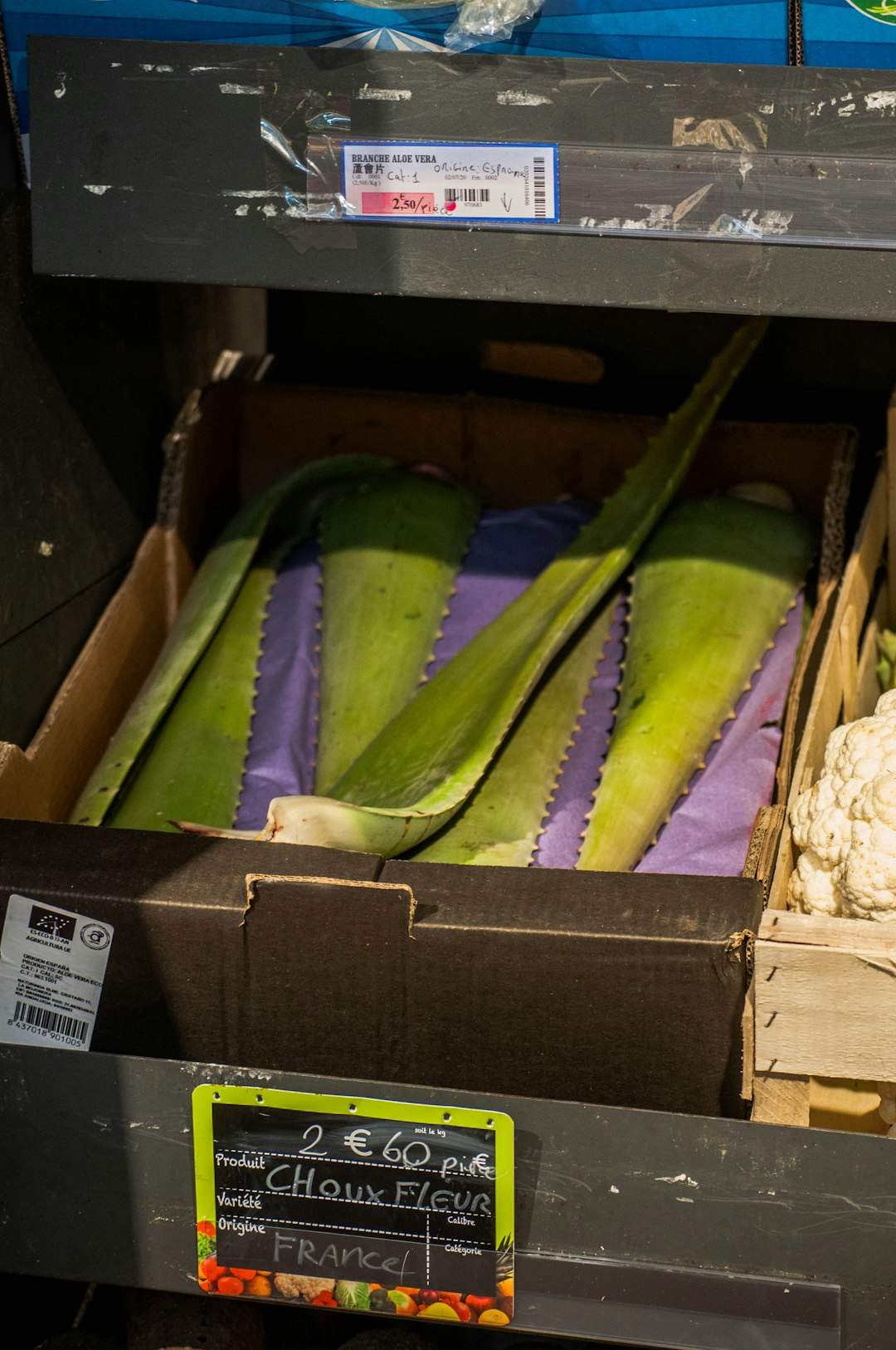 green and yellow vegetable in box