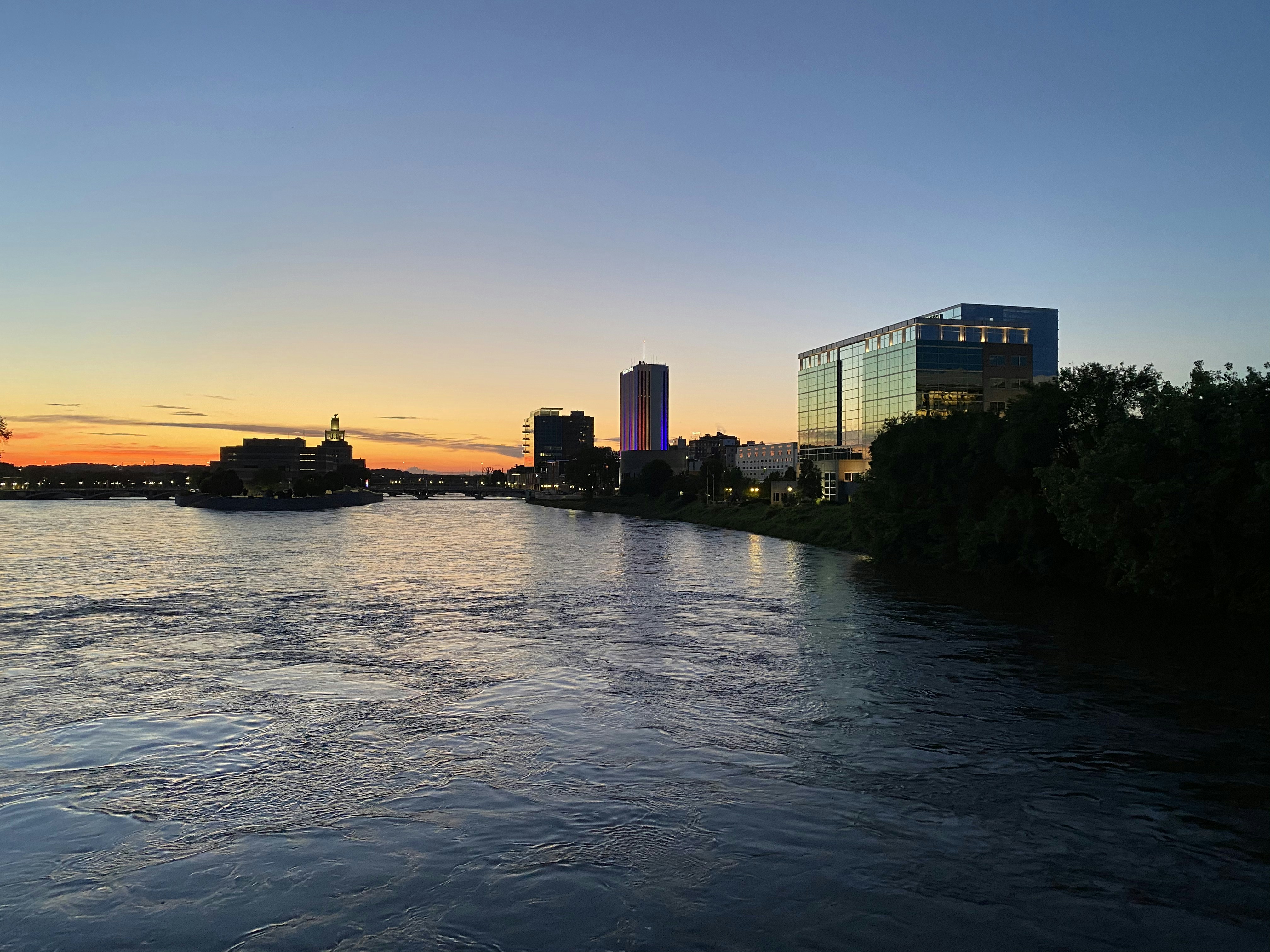 Harare city skyline at dusk with modern buildings and African sky