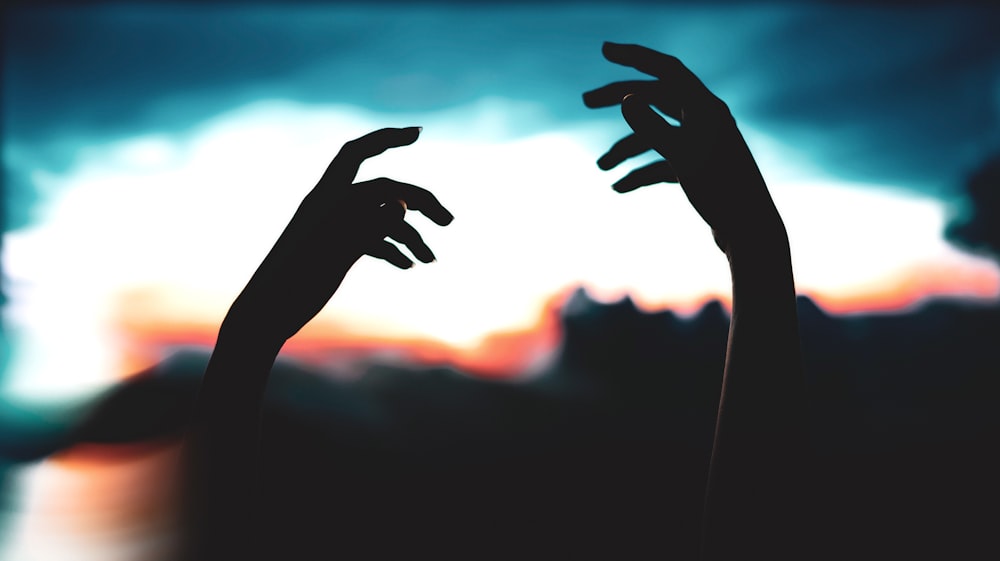 silhouette of persons hand