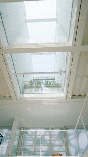 white wooden framed glass window