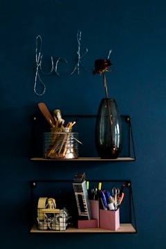 black and silver round hanging decor