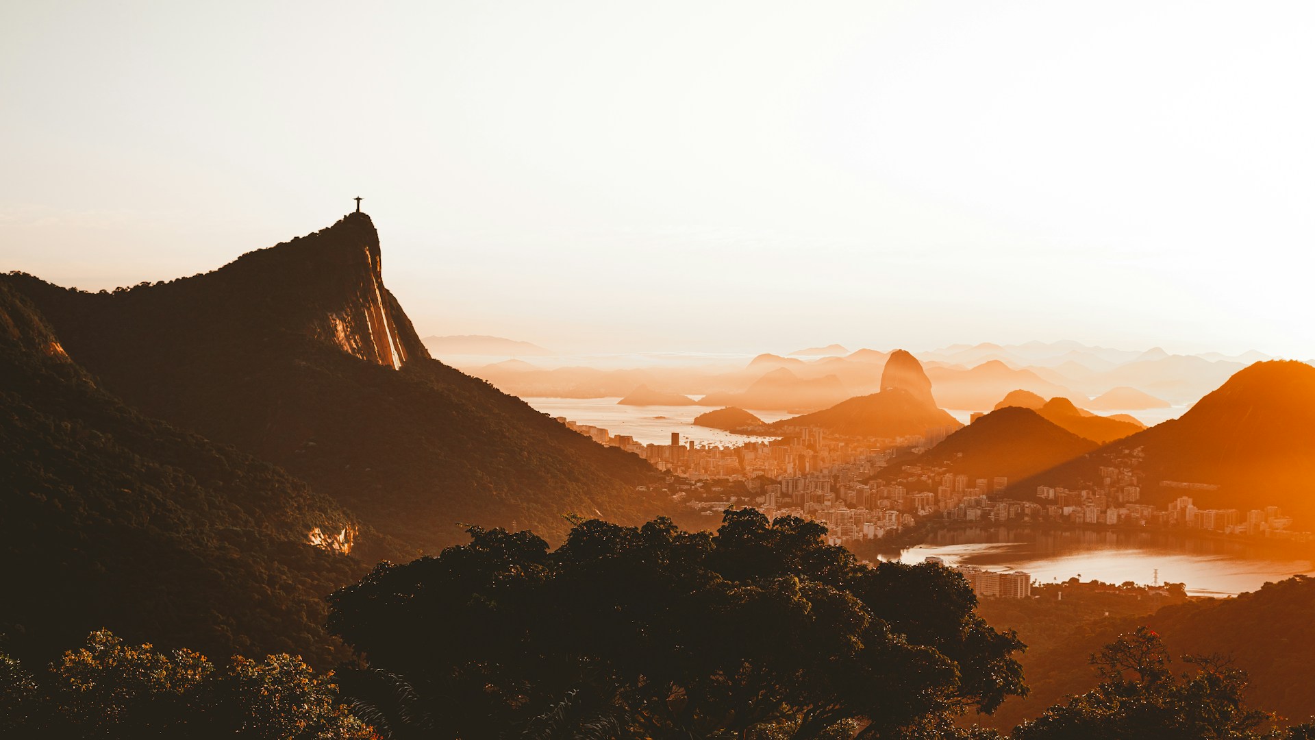 silhouette of mountain during sunset