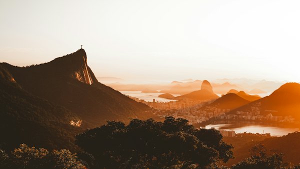 Silhouette of mountain during sunset — Rio de Janeiro, Brazil