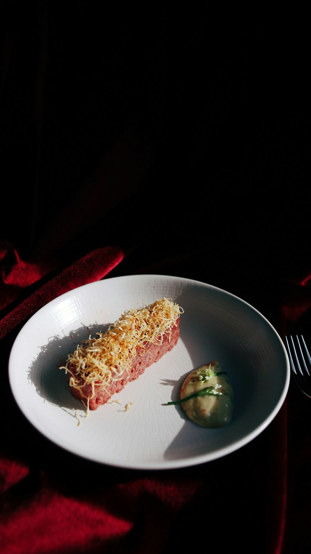 white ceramic plate with food