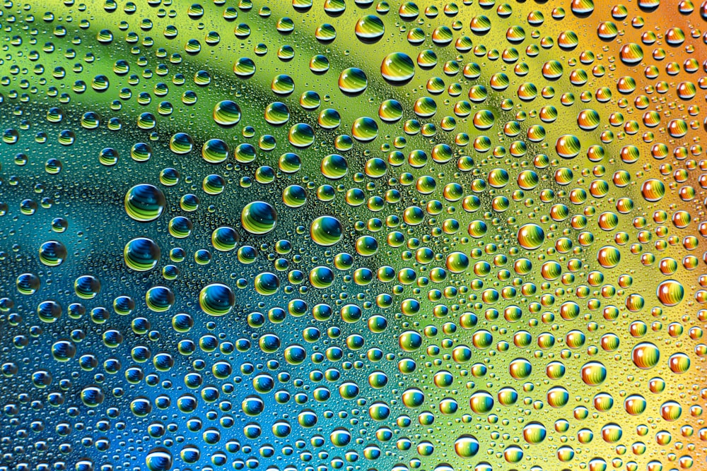 water droplets on glass panel