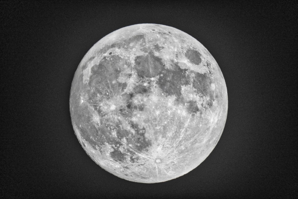 full moon in dark night sky