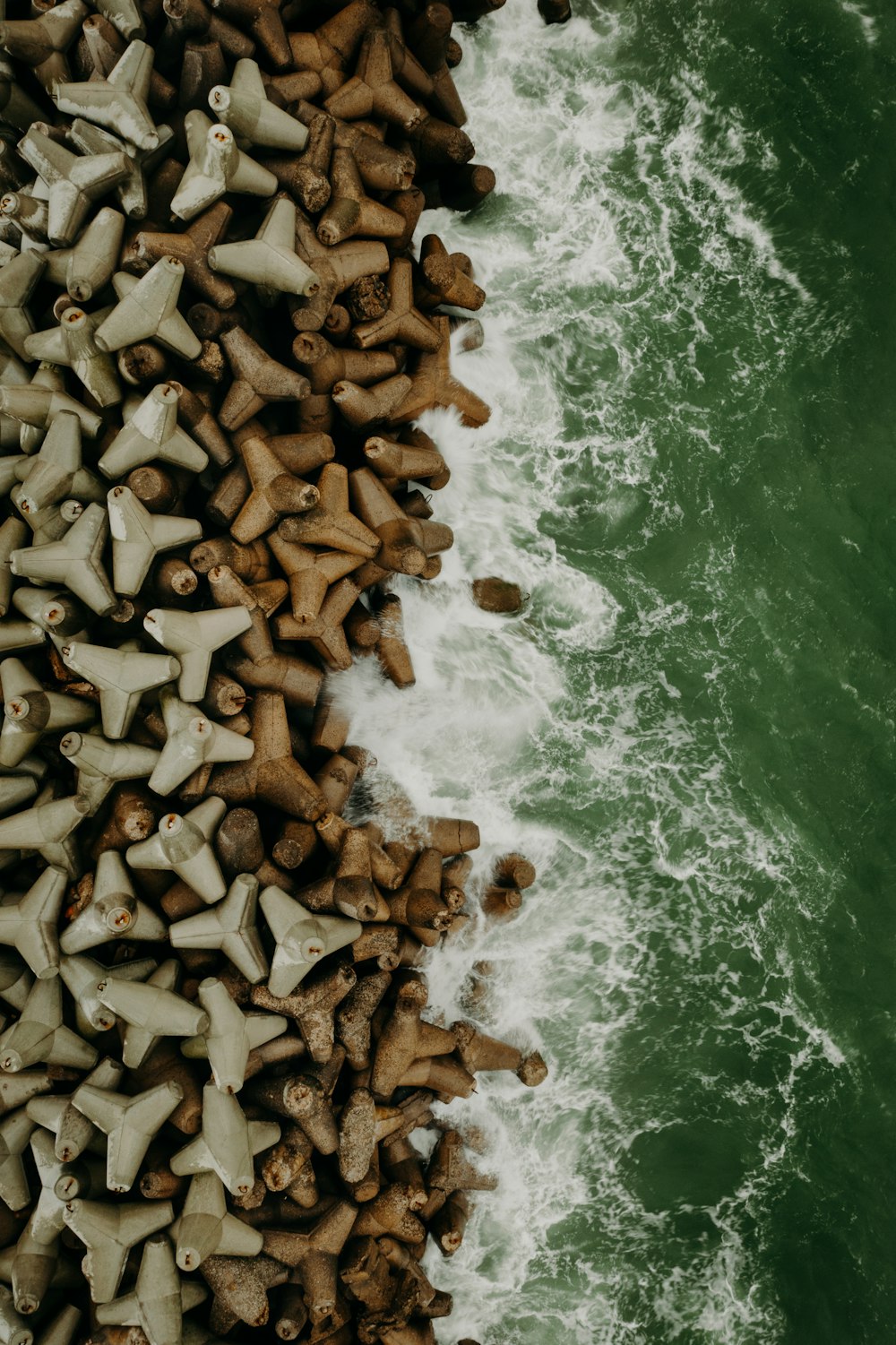 brown and white stones on water