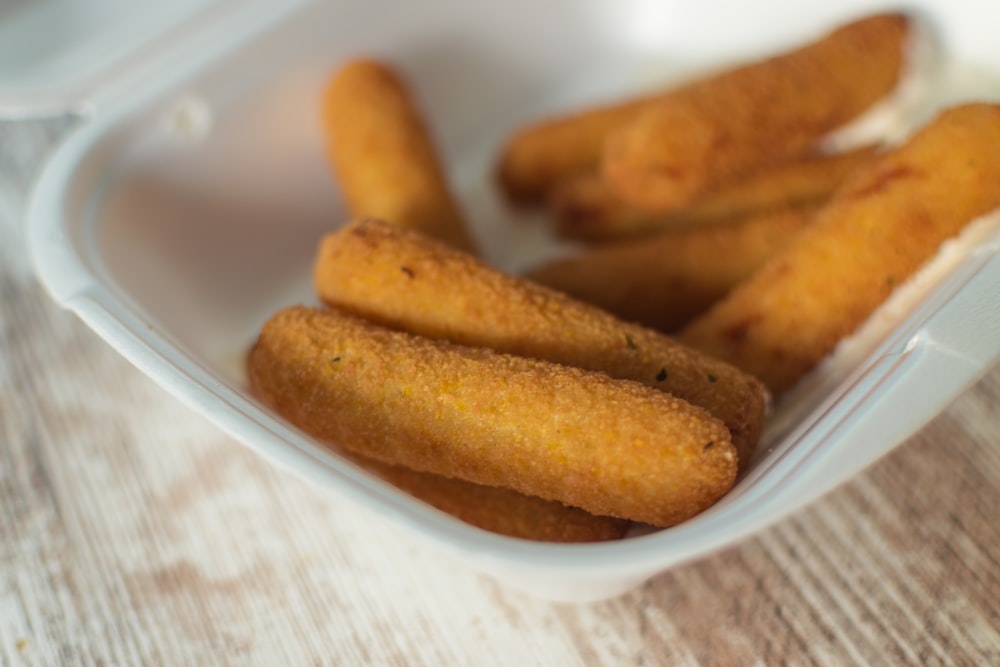 fried food on white ceramic plate