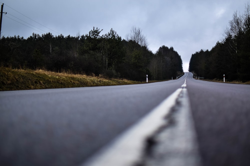 gray concrete road between green grass field during daytime