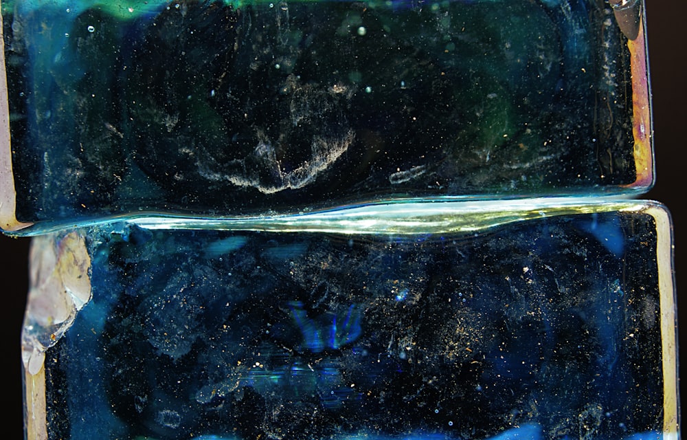 green and blue abstract painting